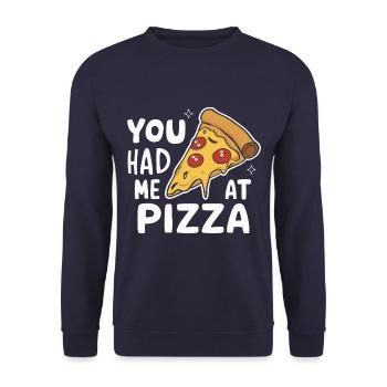 Pizza Italie Restauration rapide - Sweat-shirt Unisexe - marine - Devant - Alina (178cm) & Michal (187cm)