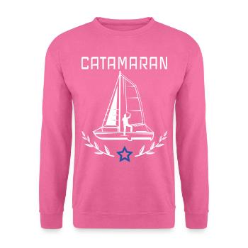 Katamaran Segelboot für alle Segler ein Geschenk - Unisex Pullover - Pink - Vorne