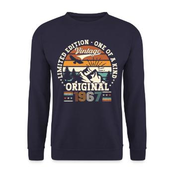 Original vintage 1967 55th birthday gift - Unisex Sweatshirt - navy - Front - Alina (178cm) & Michal (187cm)