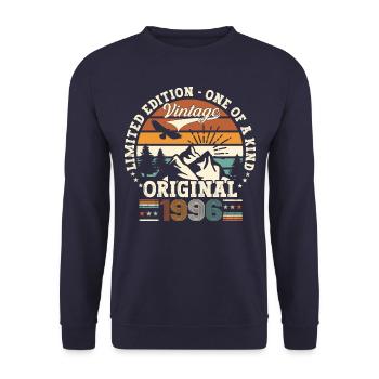 Original vintage 1996 26th birthday gift - Unisex Sweatshirt - navy - Front - Alina (178cm) & Michal (187cm)