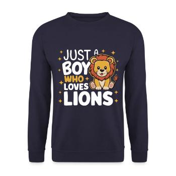 Lion Lion Animal Africa - Unisex Sweatshirt - navy - Front - Alina (178cm) & Michal (187cm)