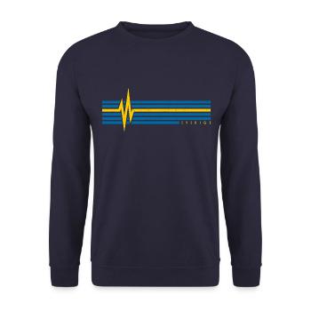 DRAPEAU DE LA SUÈDE HEARTBEAT SCANDINAVIE SVERIGE - Sweat-shirt Unisexe - marine - Devant - Alina (178cm) & Michal (187cm)