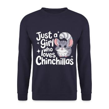 Chinchilla Chinchillas Maus - Unisex Pullover - Navy - Vorne - Alina (178cm) & Michal (187cm)