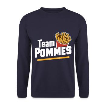 Frites, frites, restauration rapide - Sweat-shirt Unisexe - marine - Devant - Alina (178cm) & Michal (187cm)