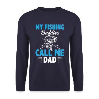 Angelshirt für Vater und Sohn Angelpartner - Unisex Pullover - Navy - Vorne - Alina (178cm) & Michal (187cm)