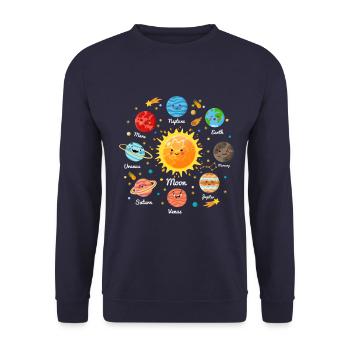 Solar System Space Planets for a sience lover - Sweat-shirt Unisexe - marine - Devant - Alina (178cm) & Michal (187cm)