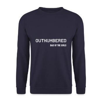 Mens Outnumbered Dad of Girls Design for a funny - Unisex Sweatshirt - navy - Front - Alina (178cm) & Michal (187cm)