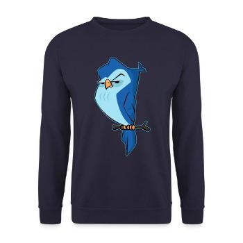 Cute Angry Owl Attitude Design - Bird Lovers - Unisex Sweatshirt - navy - Front - Alina (178cm) & Michal (187cm)