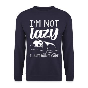 lazy shirts for women - i'm not lazy, i just don't - Unisex Sweatshirt - navy - Front - Alina (178cm) & Michal (187cm)