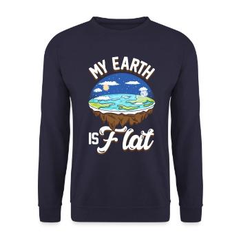 flat earth global lockdown the conspiracy - Unisex Sweatshirt - navy - Front - Alina (178cm) & Michal (187cm)