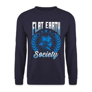 flat earth global lockdown the conspiracy - Unisex Sweatshirt - navy - Front - Alina (178cm) & Michal (187cm)
