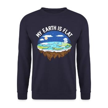 flat earth global lockdown the conspiracy - Unisex Sweatshirt - navy - Front - Alina (178cm) & Michal (187cm)