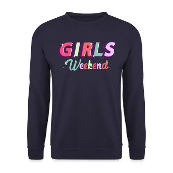 girls trip shirt girls weekend bachlorette - Unisex Sweatshirt - navy - Front - Alina (178cm) & Michal (187cm)