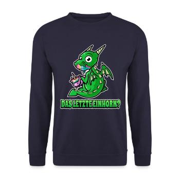 Drachen Letztes Einhorn Lustiges Einhörner - Unisex Pullover - Navy - Vorne - Alina (178cm) & Michal (187cm)