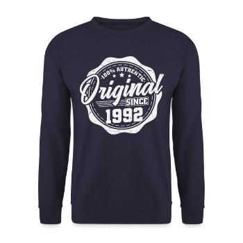1992 Vintage Vintage Rétro Cadeau d’anniversaire - Sweat-shirt Unisexe - marine - Devant - Alina (178cm) & Michal (187cm)