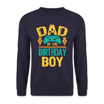 Dad Of the Birthday Boy Gaming Gift Idea - Unisex Pullover - Navy - Vorne - Alina (178cm) & Michal (187cm)