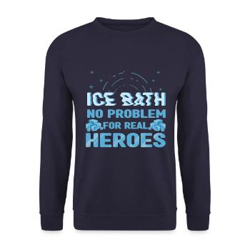 Ice Swimming No Problem Real Heroes Ice Bather - Unisex Pullover - Navy - Vorne - Alina (178cm) & Michal (187cm)