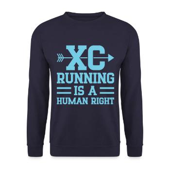 Cadeau de course XC amusant Édition XC Runner - Sweat-shirt Unisexe - marine - Devant - Alina (178cm) & Michal (187cm)