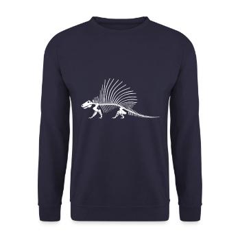 Dinosaurier, Fossilien, Paläontologe, Stego - Unisex Pullover - Navy - Vorne - Alina (178cm) & Michal (187cm)