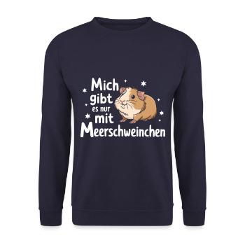 Meerschweinchen Kurzhaar Langhaar Crested Hunde - Unisex Pullover - Navy - Vorne - Alina (178cm) & Michal (187cm)