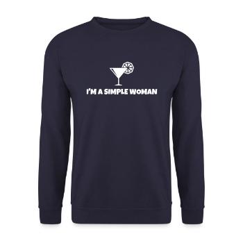 IM A SIMPLE WOMAN - Unisex Pullover - Navy - Vorne - Alina (178cm) & Michal (187cm)