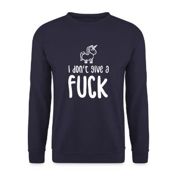 i dont give a fuck - Unisex Pullover - Navy - Vorne - Alina (178cm) & Michal (187cm)