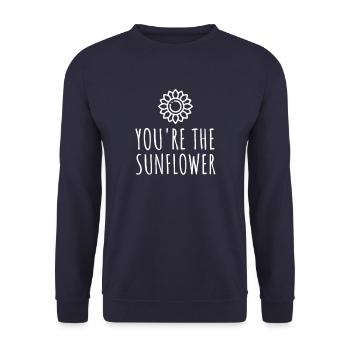 YOURE THE SUNFLOWER - Unisex Pullover - Navy - Vorne - Alina (178cm) & Michal (187cm)