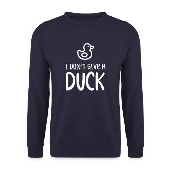 I Dont Give A Duck - Unisex Pullover - Navy - Vorne - Alina (178cm) & Michal (187cm)
