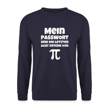 Mein Passwort Sind Die Letzten Acht Ziffern Vo - Unisex Pullover - Navy - Vorne - Alina (178cm) & Michal (187cm)