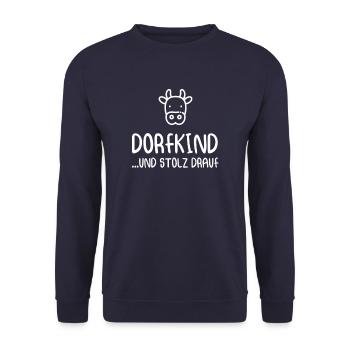 Dorfkind ...und Stolz Drauf - Unisex Pullover - Navy - Vorne - Alina (178cm) & Michal (187cm)