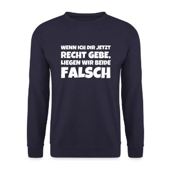 If I agree with you now, W - Unisex Sweatshirt - navy - Front - Alina (178cm) & Michal (187cm)