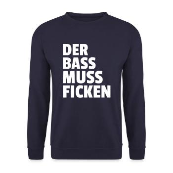 Der Bass Muss Ficken - Unisex Pullover - Navy - Vorne - Alina (178cm) & Michal (187cm)