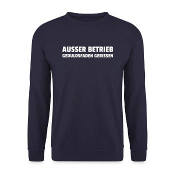 Patience en panne déchirée - Sweat-shirt Unisexe - marine - Devant - Alina (178cm) & Michal (187cm)
