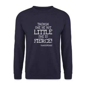 Though She Be But Little - Unisex Pullover - Navy - Vorne - Alina (178cm) & Michal (187cm)