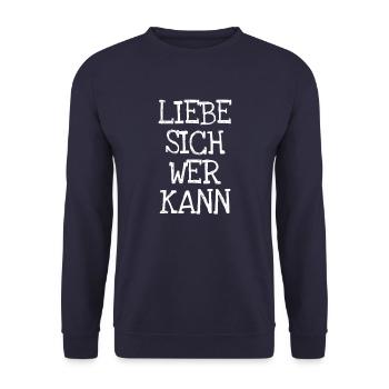 Liebe Sich Wer Kann - Unisex Pullover - Navy - Vorne - Alina (178cm) & Michal (187cm)
