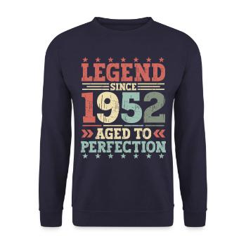 Legend 1952 Cadeau d’anniversaire vintage - Sweat-shirt Unisexe - marine - Devant - Alina (178cm) & Michal (187cm)
