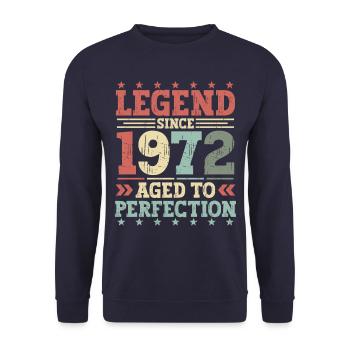 Legend 1972 Vintage Birthday Gift - Unisex Sweatshirt - navy - Front - Alina (178cm) & Michal (187cm)