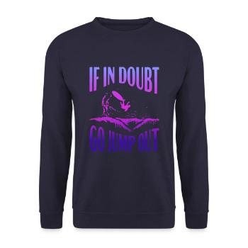 Wave Jump Surf Shirt Design - Unisex Sweatshirt - navy - Front - Alina (178cm) & Michal (187cm)