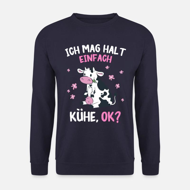 Kuh Kühe Bauer Landwirt Bauernhof Kalb Kälber Rind - Unisex Pullover - Navy