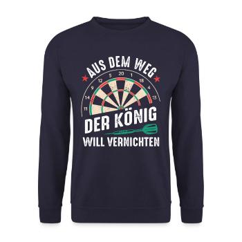 Dart Darts Dartspieler Dartsport - Unisex Pullover - Navy - Vorne - Alina (178cm) & Michal (187cm)