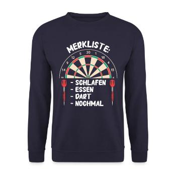 Dart Darts Dartspieler Dartsport - Unisex Pullover - Navy - Vorne - Alina (178cm) & Michal (187cm)