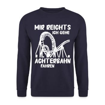 Achterbahn Freizeitpark Roller Coaster - Unisex Pullover - Navy - Vorne - Alina (178cm) & Michal (187cm)