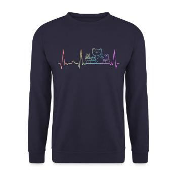 Chaton chaton Chat Animal Chats - Sweat-shirt Unisexe - marine - Devant - Alina (178cm) & Michal (187cm)
