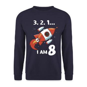 Cadeau 8 ans anniversaire garçon ou fille - Sweat-shirt Unisexe - marine - Devant - Alina (178cm) & Michal (187cm)