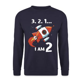 Cadeau 2 ans anniversaire garçon ou fille - Sweat-shirt Unisexe - marine - Devant - Alina (178cm) & Michal (187cm)
