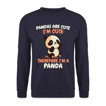 Panda Ours Panda Animal Pandas - Sweat-shirt Unisexe - marine - Devant - Alina (178cm) & Michal (187cm)