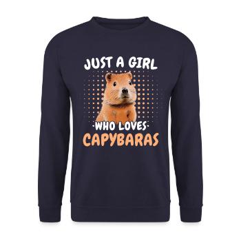 Capybara capybara rodent animal - Unisex Sweatshirt - navy - Front - Alina (178cm) & Michal (187cm)