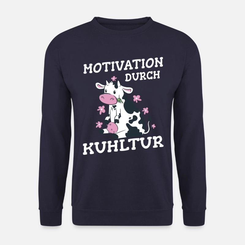 Kuh Kühe Bauer Landwirt Bauernhof Kalb Rind - Unisex Pullover - Navy