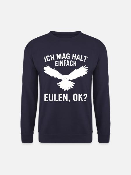 Nachteule Eule Eulen Vogel - Unisex Pullover - Navy