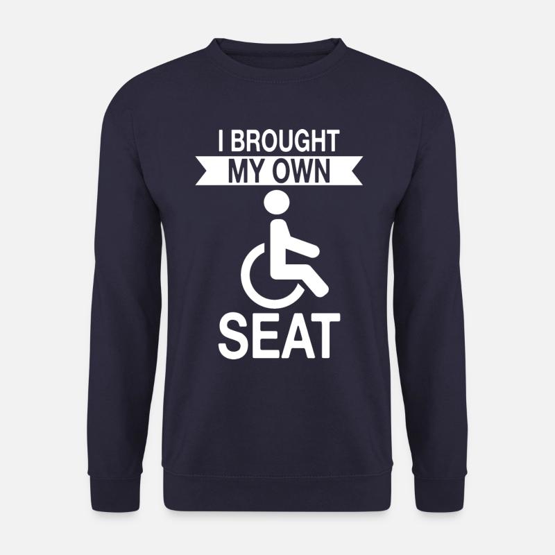 Rollstuhl Rollstuhlfahrer Behinderung Humor - Unisex Pullover - Navy